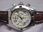 Breitling Chronomat 44mm White w/ Brown Leather Band